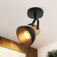 Gbly - Deckenstrahler Vintage Schwarz Deckenlampe: 1 Flammig Retro Deckenspots E27 Flurlampe Schwenkbar 350° Wandstrahler Metall Industrial von GBLY