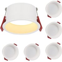 GBLY 5er LED Einbaustrahler Einbauleuchten Badezimmer - 3000K Warmweiß Badlampe Deckenspots Einbauspots 5W IP44 LED Badleuchte Deckeneinbaustrahler von GBLY