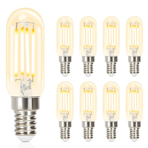 GBLY 8 Stück LED Glühbirne E14 Vintage Lampe - T25 Warmweiss Filament Leuchtmittel Edison Glühlampe 2700K 4W Warmweiß Retro Birne Glas Antike Energiesparlampe für Haus Hotel Bar Café von GBLY