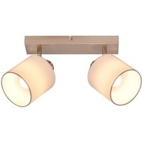 GBLY Deckenlampe 2 Flammig Deckenstrahler Flur - Deckenleuchte Modern Deckenspot E14 Silber Schwenkbar 350° MAX.40W Küchelampe Stoffschrim für von GBLY