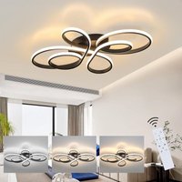 GBLY Deckenlampe LED Deckenleuchte Schwarz - Dimmbar Wohnzimmerlampe 80cm Wohnzimmer 78W Modern Schlafzimmerlampe Schlafzimmer mit Fernbedienung von GBLY