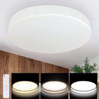 Gbly - Deckenlampe led Deckenleuchte Wohnzimmer Dimmbar mit Fernbedienung Rund Weiß Stoff Schlafzimmerlampe Lampe mit Stoffschirm Schlafzimmer Modern von GBLY