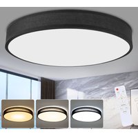 Gbly - Deckenlampe led Deckenleuchte Wohnzimmer Dimmbar mit Fernbedienung Schwarz Stoff Schlafzimmerlampe Rund Lampe mit Stoffschirm Schlafzimmer von GBLY