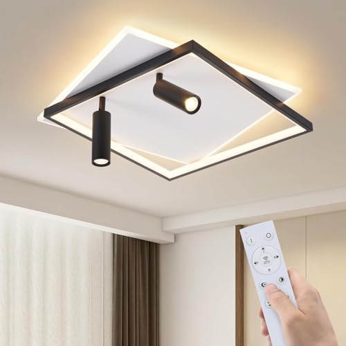 GBLY Deckenlampe LED Deckenleuchte: Schlafzimmer 52cm Wohnzimmer Dimmbar Modern 62W mit Deckenstrahler Schwarz mit Fernbedienung Metall Schlafzimmerlampe für büro Haus Wohnung Galerie Küchenlampe GBLY Deckenlampe LED Deckenleuchte: Schlafzimmer 52cm Wohnzimmer Dimmbar Modern 62W mit Deckenstrahler Schwarz mit Fernbedienung Metall Schlafzimmerlampe für büro Haus Wohnung Galerie Küchenlampe von GBLY