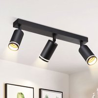 Gbly - Deckenlampe led Deckenstrahler: Schwarz Deckenleuchte GU10 Spots Wohnzimmerlampe 4 Flammig Küchenlampe Eckig Flurlampe Schwenkbar Innen Metall von GBLY
