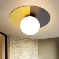 Deckenlampe Wohnzimmer Deckenleuchte Flur - Wohnzimmerlampe Schwarzgold Vintage Flurlampe Glas und Metall E14 Modern Design Deckenbeleuchtung für von GBLY