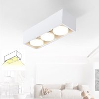 Deckenleuchte Aufputz led Deckenspots - Weiß Deckenstrahler Modern Aufbaustrahler mit 3 Flammig Schwenkbar Aufbauspot Eckig Warmweiß 3x5W GX53 für von GBLY