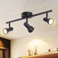 GBLY Deckenstrahler 3 Flammig Deckenlampe Flur - Schwarz Deckenleuchte Modern Design Innen Strahler Metall GU10 Deckenspots 350°Schwenkbar Spots für von GBLY