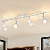 Plafón blanco salón comedor retro iluminación jaula regulable foco 4x casquillos E14 giratorio 350° Lámpara giratoria 90° interior - Gbly von GBLY