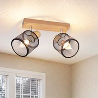 Deckenstrahler Schwarz Deckenlampe Holz - Deckenleuchte E14 Deckenleuchte Schwenkbar 350° 2 Flammig Max.25w Wohnzimmerlampe Modern Für Wohnzimmer Deckenstrahler Schwarz Deckenlampe Holz - Deckenleuchte E14 Deckenleuchte Schwenkbar 350° 2 Flammig Max.25w Wohnzimmerlampe Modern Für Wohnzimmer von GBLY