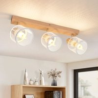 Deckenstrahler weiß Deckenlampe Holz - Deckenleuchte E14 Deckenleuchte Schwenkbar 350° 3 Flammig Max.25w Wohnzimmerlampe Modern Für Wohnzimmer von GBLY