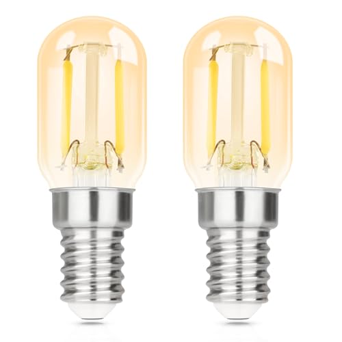 GBLY E14 LED Kaltweiß Glühbirne - 2 Pack - T22 Vintage LED Lampen 2W Retro Edison Sockel Birne 6000K Kaltweiss Leuchtmittel Energiesparlampe E14 Fassung Kühlschranklampe Light Bulb Nicht dimmbar von GBLY