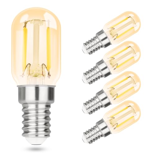 GBLY E14 LED Kaltweiß Glühbirne: 4 Pack T22 Vintage LED Lampen 2W Retro Edison Sockel Birne 6000K Kaltweiss Leuchtmittel Energiesparlampe Kühlschranklampe Light Bulb - Nicht dimmbar von GBLY