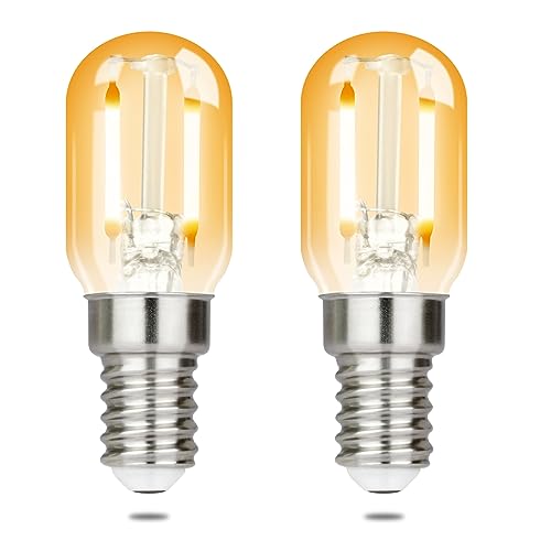 GBLY E14 LED Warmweiss Glühbirne - 2er Pack - T22 Vintage LED Lampen 2W Retro Edison Sockel Birne 2700K Warmweiß Leuchtmittel Energiesparlampe E14-Fassung Kühlschranklampe Nicht Dimmbar Light Bulb von GBLY