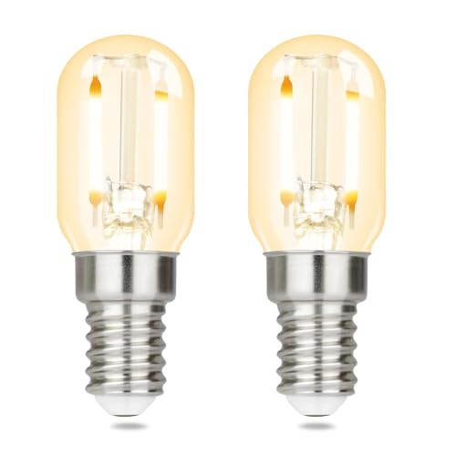 GBLY E14 LED Warmweiss Glühbirne - 2 Pack - Vintage LED Lampen T22 Retro Birne 2W 2700K Warmweiß Edison Leuchtmittel E14 Lampenfassung Kühlschranklampe Light Bulb Energiesparlampe - Nicht Dimmbar von GBLY