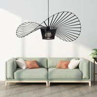 Gbly - Kronleuchter Hängeleuchte , Kreative Hängeleuchte in Form eines Hutes, Retro led Salon Kronleuchter for Interior Salon,E27, Schwarz, 100cm von GBLY