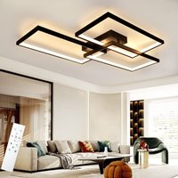 GBLY LED Deckenleuchte Wohnzimmer Deckenlampe Schwarz - Modern 72W 80CM Wohnzimmerlampe Dimmbar mit Fernbedienung Schlafzimmerlampe Rechteck GBLY LED Deckenleuchte Wohnzimmer Deckenlampe Schwarz - Modern 72W 80CM Wohnzimmerlampe Dimmbar mit Fernbedienung Schlafzimmerlampe Rechteck von GBLY