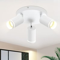 Led Deckenstrahler Weiß Deckenleuchte: GU10 Spots Deckenlampe 3 Flammig Schwenkbar Wandstrahler Rund Innen Metall Deckenspots für Flur Wohnzimmer von GBLY