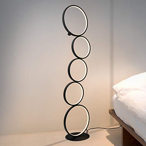 GBLY LED Dimmbar Stehlampe Modern Standlampe 32W Touch Switch Stehleuchte Warmweiß 3000K Aluminium 5-flammig Ringförmige Schwarz Standleuchte für Schlafzimmer Wohnzimmer Arbeitszimmer GBLY LED Dimmbar Stehlampe Modern Standlampe 32W Touch Switch Stehleuchte Warmweiß 3000K Aluminium 5-flammig Ringförmige Schwarz Standleuchte für Schlafzimmer Wohnzimmer Arbeitszimmer von GBLY
