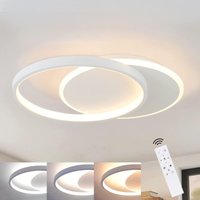 GBLY LED LED Deckenleuchte Dimmbar Deckenleuchte Wohnzimmer mit Fernbedienung Moderne Schlafzimmer Design Flach mit 2 Runden Ring Wohnzimmer Lampe von GBLY
