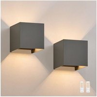 Led Wandleuchte Innen Wandlampe - 2ER Set Außenwandleuchten Grau Wandbeleuchtung Aussen Aussenlampe Außenlampe Up Down Außenleuchte IP65 von GBLY