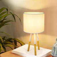 GBLY Nachttischlampe 1er Set Tischlampe Modern - Tischleuchte Wohnzimmer mit Stoffschirm E27 Fassung Max.40W Weiß Nachttischleuchte Nachtlicht für GBLY Nachttischlampe 1er Set Tischlampe Modern - Tischleuchte Wohnzimmer mit Stoffschirm E27 Fassung Max.40W Weiß Nachttischleuchte Nachtlicht für von GBLY
