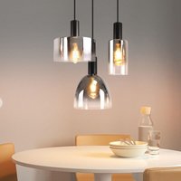 GBLY Pendelleuchte Wohnzimmer Hängelampe 3 Flammig Hängeleuchte-E27 Vintage Esszimmerlampe Hängend Pendellampe Höhenverstellbar Rauchgrau Glas für GBLY Pendelleuchte Wohnzimmer Hängelampe 3 Flammig Hängeleuchte-E27 Vintage Esszimmerlampe Hängend Pendellampe Höhenverstellbar Rauchgrau Glas für von GBLY