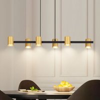 GBLY Pendelleuchte esstisch Hängelampe 6 Flammig: Modern Esstischlampe hängend in Schwarz Gold GU10 Esszimmerlampe lang Metall Hängeleuchte GBLY Pendelleuchte esstisch Hängelampe 6 Flammig: Modern Esstischlampe hängend in Schwarz Gold GU10 Esszimmerlampe lang Metall Hängeleuchte von GBLY