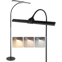 Stehlampe led Wohnzimmer Dimmbar Schwarz Leselampe - Modern Wohnzimmer Stehleuchte 10W Touch Bürolampe mit Timer Bettlampe Verstellbare Schwanenhals von GBLY