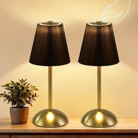 GBLY Tischlampe Kabellos 2er Set Akku Touch Dimmbar 3 Farbtemperaturen USB Stoff Schwarz Für Schlafzimmer Esszimmer GBLY Tischlampe Kabellos 2er Set Akku Touch Dimmbar 3 Farbtemperaturen USB Stoff Schwarz Für Schlafzimmer Esszimmer von GBLY
