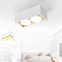 Aufbauspot led Deckenspots - Aufbaustrahler Weiß Deckenstrahler 2 stück Flammig GX53 Schwenkbar Modern Eckig Spots Aufputz Deckenleuchte 2x5W von GBLY