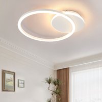 Gbly - Deckenleuchte led Deckenlampe Küche - 24W 3000K Warmweiß Küchenlampe Modern Design Wohnzimmerlampe 2-Ringen Flurlampe Schlafzimmer Weiß Metall Gbly - Deckenleuchte led Deckenlampe Küche - 24W 3000K Warmweiß Küchenlampe Modern Design Wohnzimmerlampe 2-Ringen Flurlampe Schlafzimmer Weiß Metall von GBLY