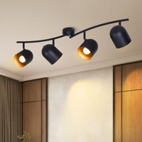 Gbly - Deckenstrahler 4 Flammig Deckenleuchte Vintage: E14 retro Spots Deckenlampe Küche in Schwarzgold industrial Strahler Deckenspots Flur Gbly - Deckenstrahler 4 Flammig Deckenleuchte Vintage: E14 retro Spots Deckenlampe Küche in Schwarzgold industrial Strahler Deckenspots Flur von GBLY