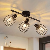 Deckenstrahler Vintage Deckenspot 3 Flammig - Deckenleuchte Kristall Lampenschirm Retro Strahler Industrial E14 Schwarz 350°Schwenkbar Flurlampe für Deckenstrahler Vintage Deckenspot 3 Flammig - Deckenleuchte Kristall Lampenschirm Retro Strahler Industrial E14 Schwarz 350°Schwenkbar Flurlampe für von GBLY