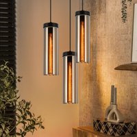 Gbly - Hängelampe Esstischlampe Schwarz - 3 Flammig Pendelleuchte Esstisch Höhenverstellbar E27 hängeleuchte Hängend Glas für Küchen Schlafzimmer von GBLY