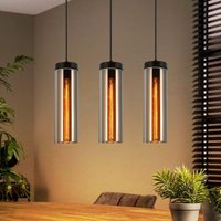 Gbly - Hängelampe Vintage Esstisch Pendelleuchte Schwarz - 3 Flammig Hängeleuchte Höhenverstellbar E27 Esstischlampe Hängend Pendellampe Glas für von GBLY