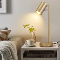 Gbly - Nachttischlampe Wohnzimmer Tischleuchte Gold - Schwenkbar 350° GU10 Tischleuchte Gold Schlafzimmer Nachtlicht aus Metall Schreibtischlampe mit von GBLY