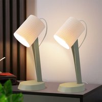 Nachttischlampe Wohnzimmer Tischleuchte mit Kabel - Tischlampe 2er Set Kleine Lampe 37.4 cm Grün E14 Tischlampen Moderne Landhausstil für Esstisch von GBLY