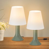 Gbly - Nachttischlampe Wohnzimmer Tischleuchte mit Kabel - Tischlampe 2er Set Kleine Lampe Grün E14 Tischlampen Moderne Landhausstil für Esstisch von GBLY