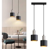 Pendelleuchte Esstisch E27 Hängelampe Vintage - Küchenlampe Hängend 2 Flammig Esszimmerlampe Schwarz Gold Hängeleuchte Kücheninsel Höhenverstellbar Pendelleuchte Esstisch E27 Hängelampe Vintage - Küchenlampe Hängend 2 Flammig Esszimmerlampe Schwarz Gold Hängeleuchte Kücheninsel Höhenverstellbar von GBLY