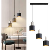Pendelleuchte Esstisch E27 Hängelampe Vintage - Küchenlampe Hängend 3 Flammig Esszimmerlampe Schwarz Gold Hängeleuchte Kücheninsel Höhenverstellbar Pendelleuchte Esstisch E27 Hängelampe Vintage - Küchenlampe Hängend 3 Flammig Esszimmerlampe Schwarz Gold Hängeleuchte Kücheninsel Höhenverstellbar von GBLY