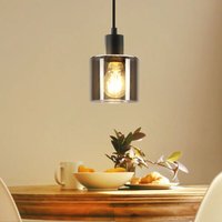 Pendelleuchte Esstisch Hängelampe Vintage - Retro Glas Hängeleuchte E27 Fassung 1 Flammig Esstischlampe Industrial Style Schwarz Pendellampe für von GBLY