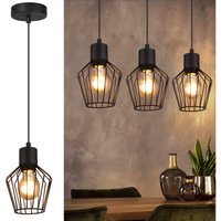 Pendelleuchte Esstisch Hängeleuchte Schwarz - Pendellampe E27 1 Flammig Hängend Lampen Metall Lampenschirm Hängelampe Industrie Wohnzimmerlampe für von GBLY