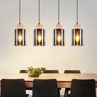 Gbly - Pendelleuchte esstisch Holz Hängelampe: Esstischlampe hängend E27 Esszimmerlampe Vintage Küchenlampe Hängeleuchte Höhenverstellbar aus Glas von GBLY