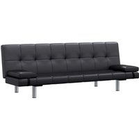 Gbly - Schlafsofa 2 stück Kissen Kunstleder Ausziehbar Schwarz Gbly - Schlafsofa 2 stück Kissen Kunstleder Ausziehbar Schwarz von GBLY