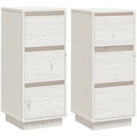 Gbly - Sideboards 2 Stk. Weiß 32x34x75 cm Massivholz Kiefer von GBLY
