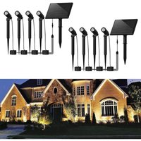 Solarlampen für Außen Solar Gartenleuchte 2ER Gbly led Solarleuchten Strahler Warmweiß Garten Solarstrahler IP65 Wasserdicht Gartenbeleuchtung mit von GBLY