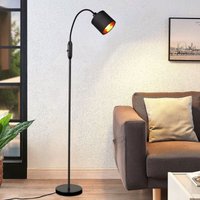 Stehlampe Wohnzimmer Bogenlampe Schwarz - Leselampe Vintage E14 Industrial Retro 360° Drehbarer Gold Lampenschirm Stehleuchte Standlampe 1 Flammig von GBLY