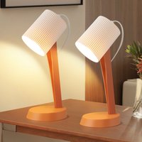 Tischleuchte Wohnzimmer Nachttischlampe mit Kabel - Tischlampe 2er Set Kleine Orange Lampe E14 Tischlampen Moderne Landhausstil für Esstisch von GBLY