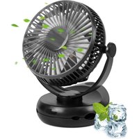 Tischventilator 10000mAh Akku Tisch Ventilator - Leise Clip Fan Kleiner usb Ventilator Tragbare Hängehaken Camping Ventilator mit led Licht Aufladbar von GBLY